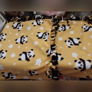 Yellow Panda Handmade Fleece Blanket